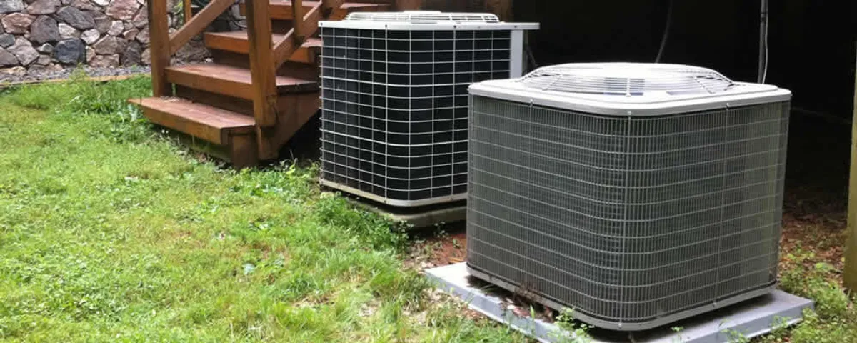Heat pump installation and service units outside a home in Albany, NY